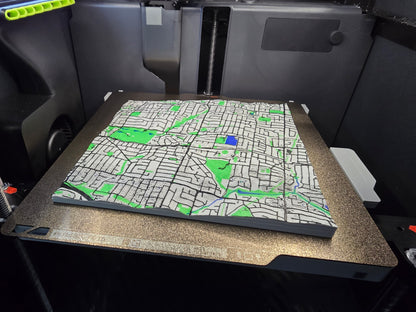 3D Printed Map - 200mm x 200mm