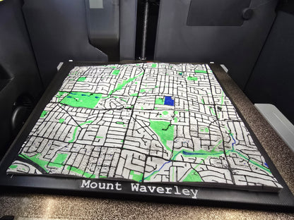 3D Printed Map - 200mm x 200mm