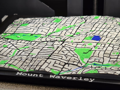 3D Printed Map - 200mm x 200mm