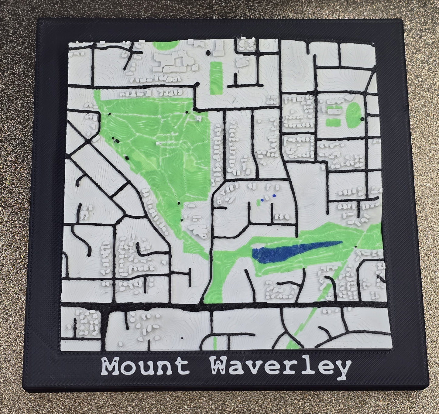 3D Topographic Map | Custom Suburb Art - 100mm x 100mm