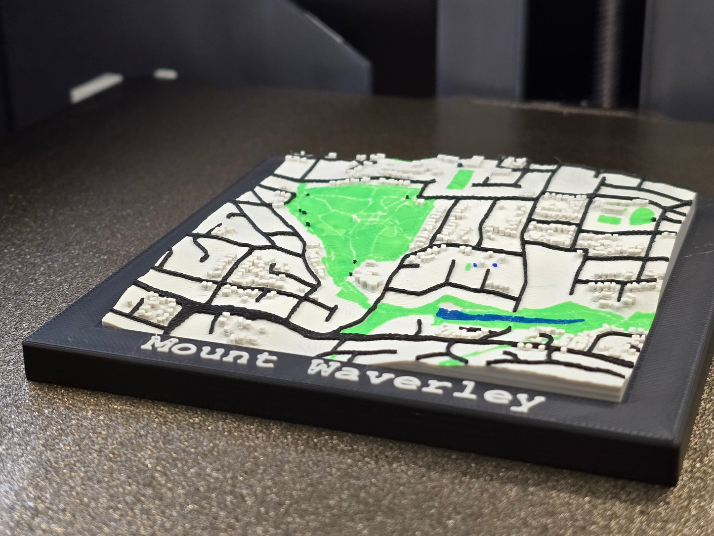 3D Topographic Map | Custom Suburb Art - 100mm x 100mm